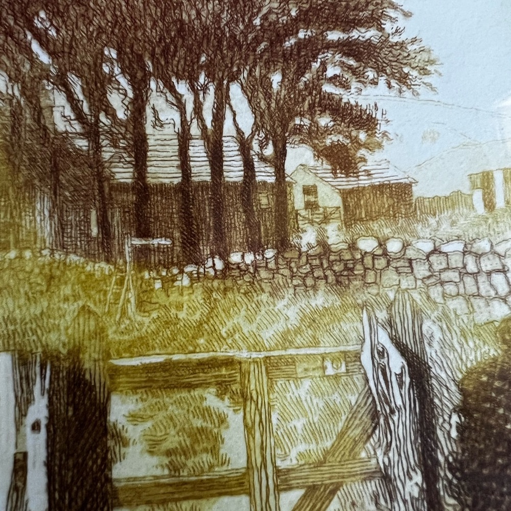 Serigraph signed numbered art California Palo Alto vintage print 70s boho modern